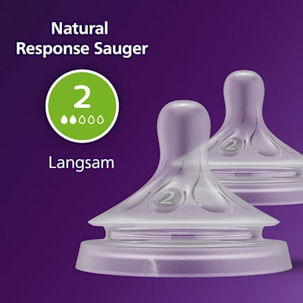 Trinksauger Natural Response Silikon, Durchflussrate 2, 2 St