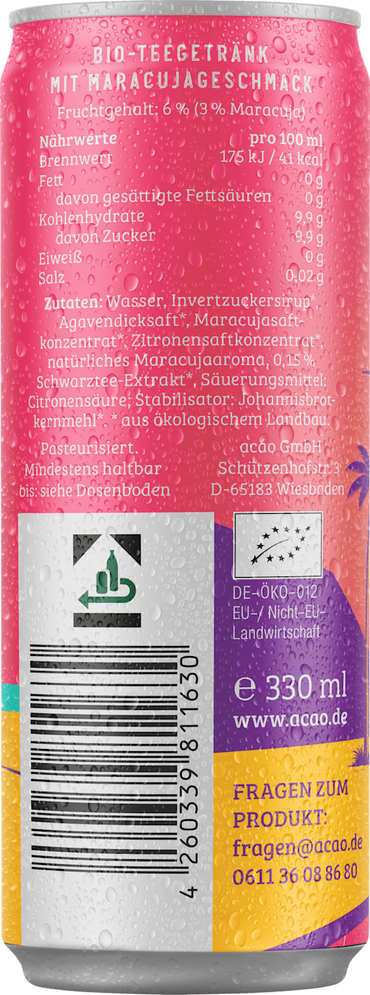 Possibilitea Eistee, Maracuja, 330 ml EINWEG