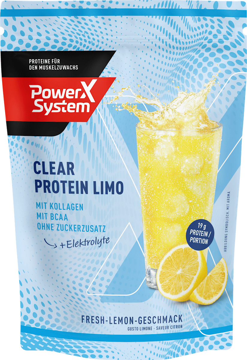 PowerX System Proteinpulver, Clear Protein Limo Fresh-Lemon-Geschmack, 300 g