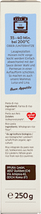 Nudeln, Lasagne aus Vollkornreis, glutenfrei, 250 g