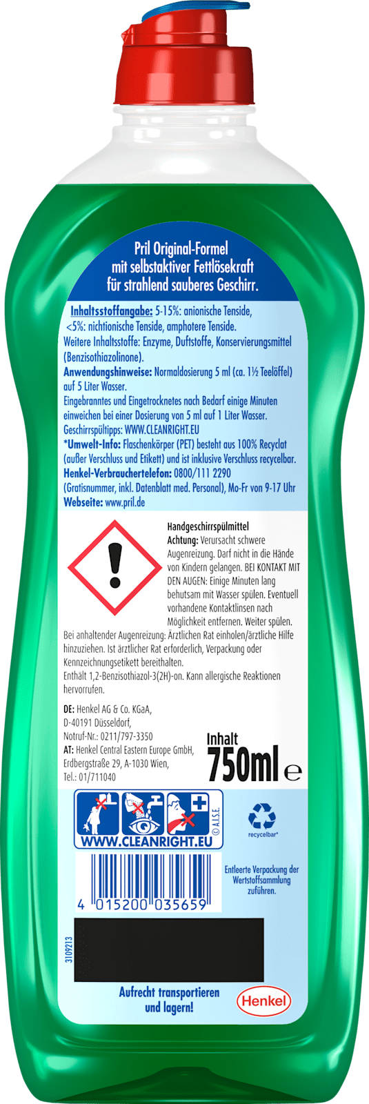 Spülmittel Apfel & Limette, 750 ml Pril