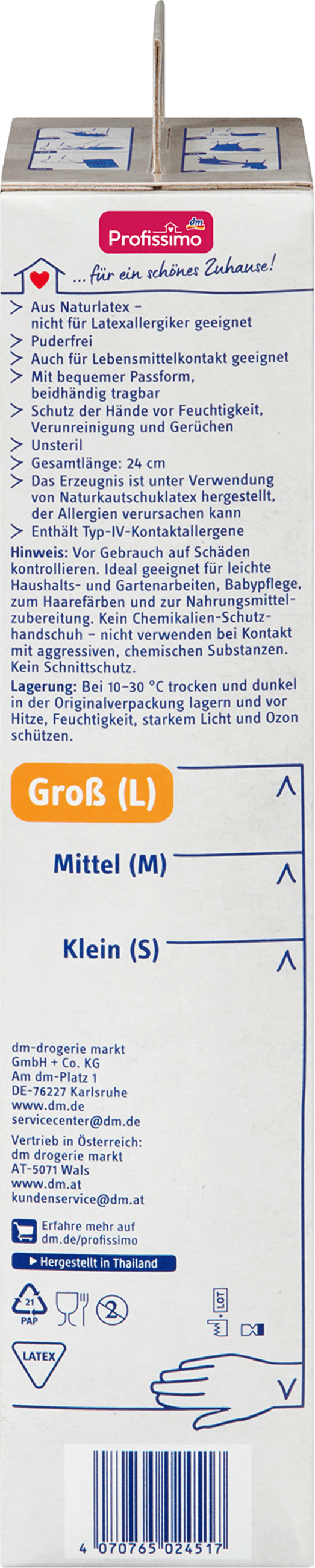 Profissimo Einmal-Handschuhe Latex weiß Groß, 60 St