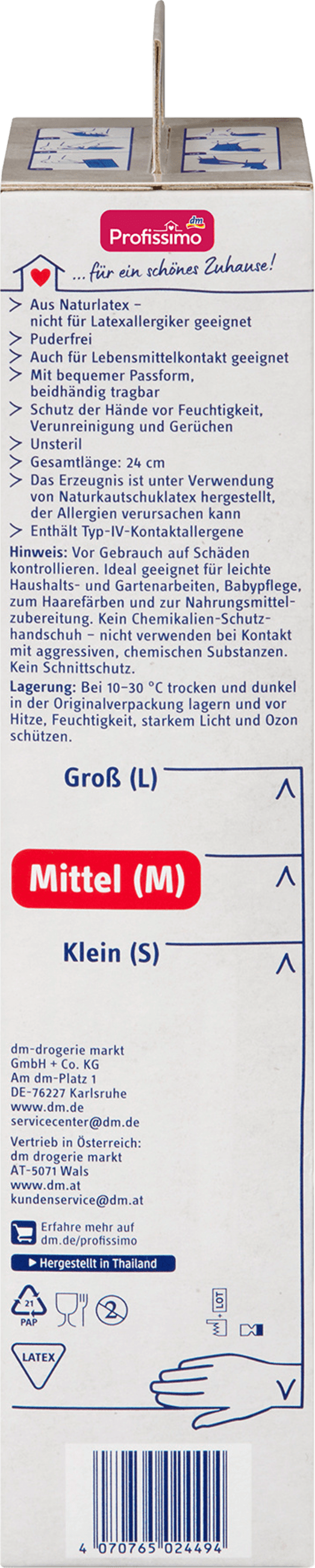 Profissimo Einmal-Handschuhe Latex weiß Mittel, 60 St