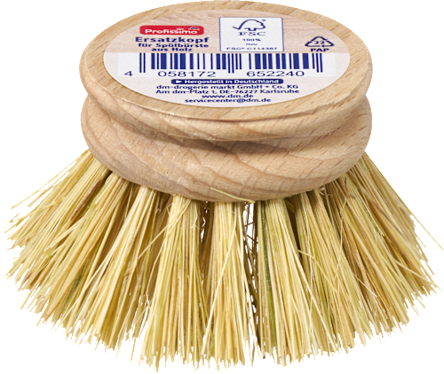 Vervangkop natuur voor houten afwasborstel, 1 stuk