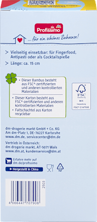 Fingerfood-Spieße aus Bambus Sommerliebe, 25 St Profissimo