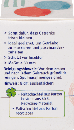 Flaschenverschlüsse aus Silikon bunt Sommerliebe, 4 St