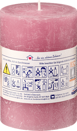 Kerze rustik 100/68 rosa, 1 St Profissimo