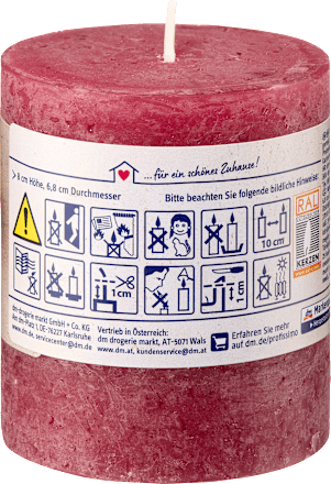 Kerze rustik 80/68 bordeaux, 1 St Profissimo