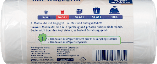 Müllbeutel 20 l mit Tragegriff, 40 St Profissimo