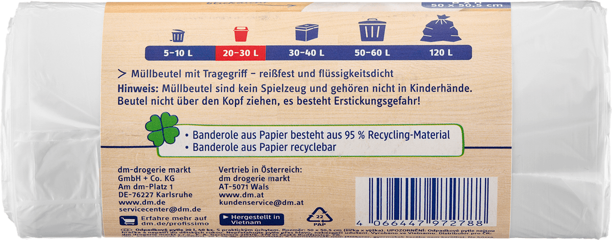 Sacs poubelle Profissimo 20 l avec poignée, 40 pcs