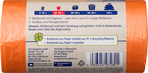 Müllbeutel 25 l mit Zugband, 26 St