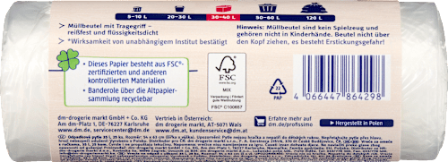 Afvalzakken 35L met draagbeugel, 25 stuks