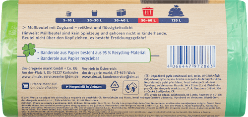 Profissimo Müllbeutel 60 l mit Zugband, 30 St