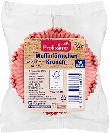 Muffinförmchen Kronen, 40 St