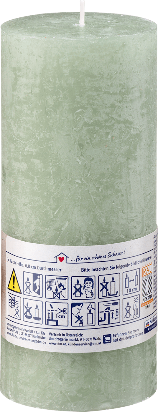 Bougie rustique Profissimo 160/68 sauge, 1 pce