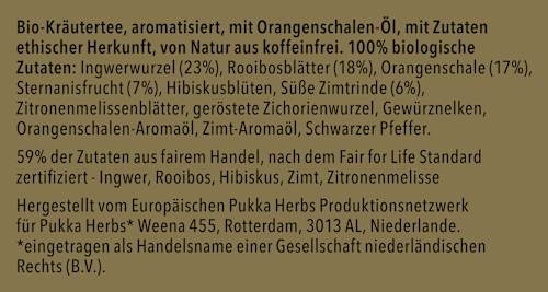 Kräutertee "Winterfreude" mit Ingwer, Rooibos, Orange & Sternanis (20 Beutel), 38 g