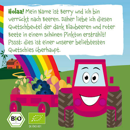 Quetschie mit Süßkartoffel, Blaubeere, Birne, Rote Beete & Hafer, ab dem 6. Monat, 100 g