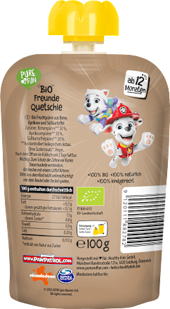 Quetschie Paw Patrol Birne, Aprikose & Süßkartoffel ab 12 Monaten, 100 g