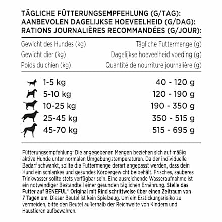 Droog hondenvoer met rundvlees & groenten, origineel, 1,4 kg