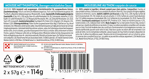 Nassfutter Katze, Mousse mit Thunfisch, Revelations (2 x 57g), 114 g Purina Gourmet