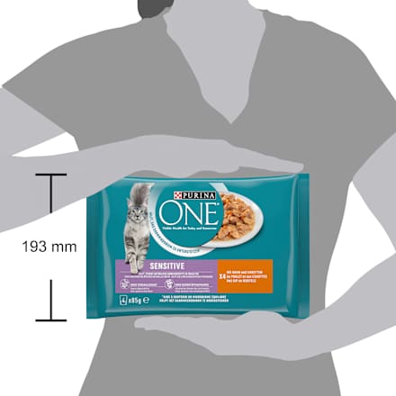 Nassfutter Katze Sensitive mit Huhn & Karotten, Multipack (4x85 g), 340 g PURINA ONE