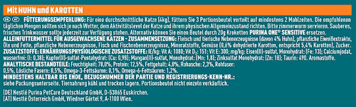 Nassfutter Katze Sensitive mit Huhn & Karotten, Multipack (8x85 g), 680 g