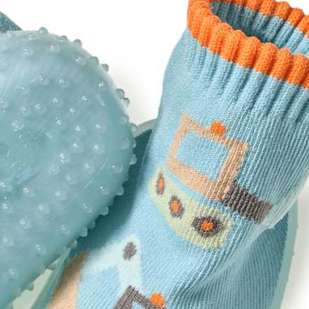 Abenteuer Socken mit Bagger-Motiv, blau, Gr. 19/20, 1 St