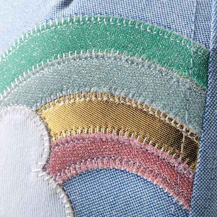 Basecap mit Regenbogen-Applikation, blau, Gr. 54/55, 1 St PUSBLU