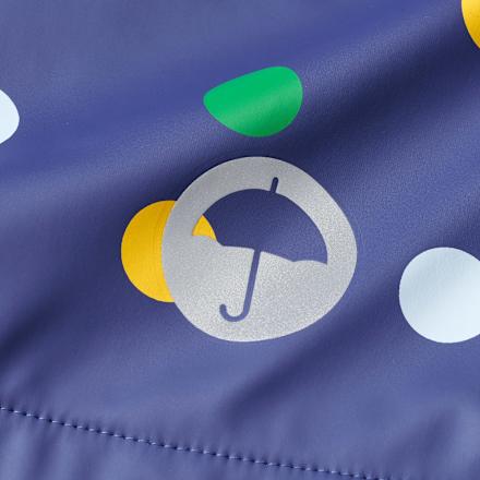 Regenjacke mit Fleece-Futter & Punkte-Muster, blau, Gr. 86/92, 1 St