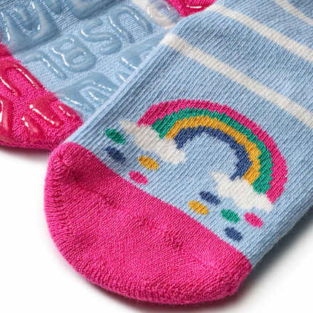 Stoppersocken mit Regenbogen-Motiv, blau, Gr. 21/22, 1 St PUSBLU