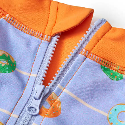 UV Shirt mit Donut-Muster, orange & lila, Gr. 122/128, 1 St