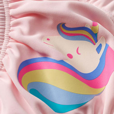 Windelbadehose mit Einhorn-Motiv, rosa, Gr. 74/80, 1 St