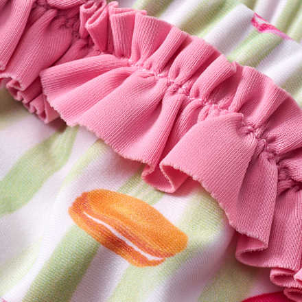 Windelbadehose mit Macaron-Muster, grün & rosa, Gr. 74/80, 1 St
