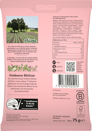 Bonbon, Himbeere Melisse, 75 g