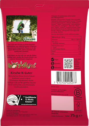 Bonbon, Kirsche Kräuter, 75 g