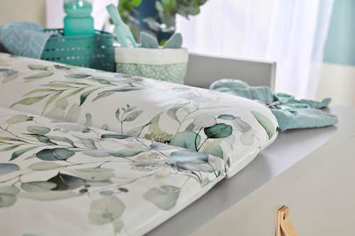 Wickelauflage weiß Motiv natural leaves, 1 St rotho babydesign