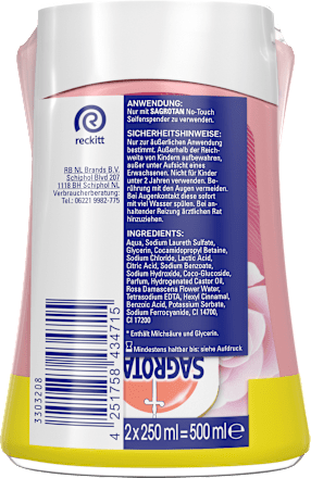 Flüssigseife No Touch Rose & Shea Nachfüllpack (2x250 ml), 500 ml