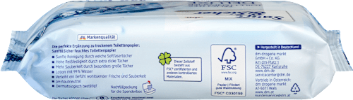 Feuchtes Toilettenpapier 99%Wasser, 50 St
