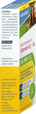 Vitamin D3 + K2 Wochendepot Kapseln 10 St, 2,5 g