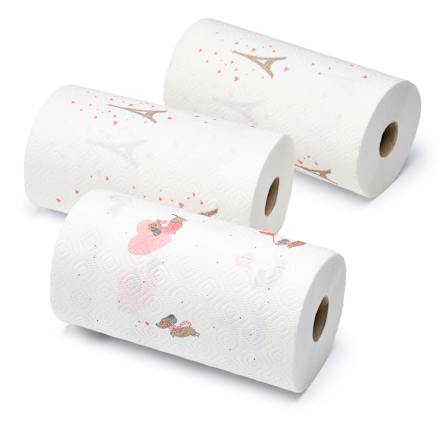 Keukendoeken design 3-laags (3x100 vel), 3 stuks