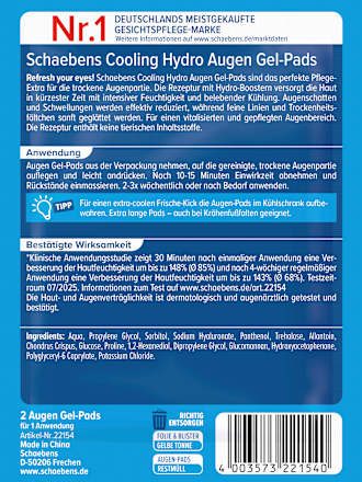 Augenpads Gel Cooling Hydro (1 Paar), 2 St