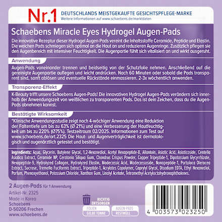 Augenpads Hydrogel Miracle Eyes (1 Paar), 2 St