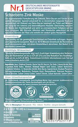 Gesichtsmaske Zink, 10 ml Schaebens