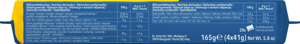 Biscuits au beurre Schär « Petit Beurre », sans gluten, 165 g