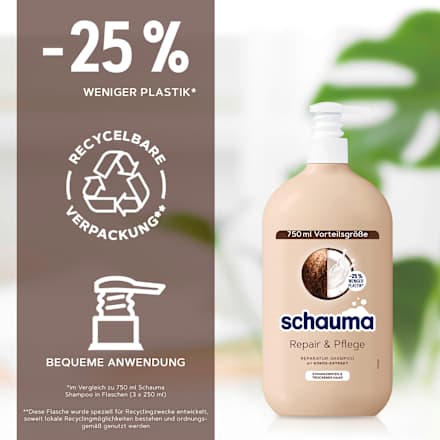 Shampoo Repair & Pflege, 750 ml schauma