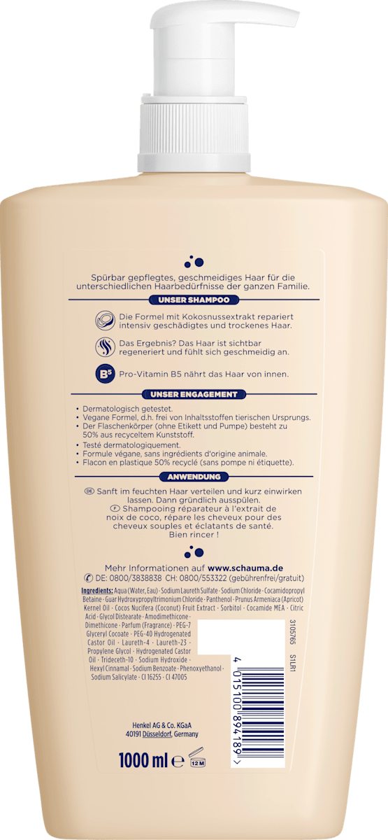 schauma Shampoo Repair & Pflege, 1 l