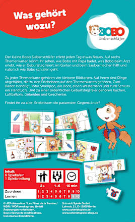 Kinderspiel Bobo Siebenschläfer, Was gehört wozu?, 1 St