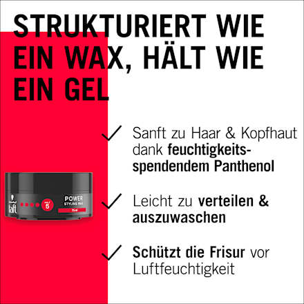 Haargel POWER Styling Wax Halt 5, 75 ml