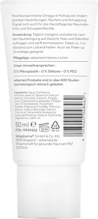 Gesichtscreme intensiv Omega 12% trockene, gerötete Haut, 50 ml