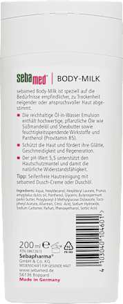 Körpermilch reichhaltig mit Sheabutter, 200 ml sebamed